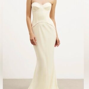 Strapless bridal buttermilk Corset Mermaid Gown